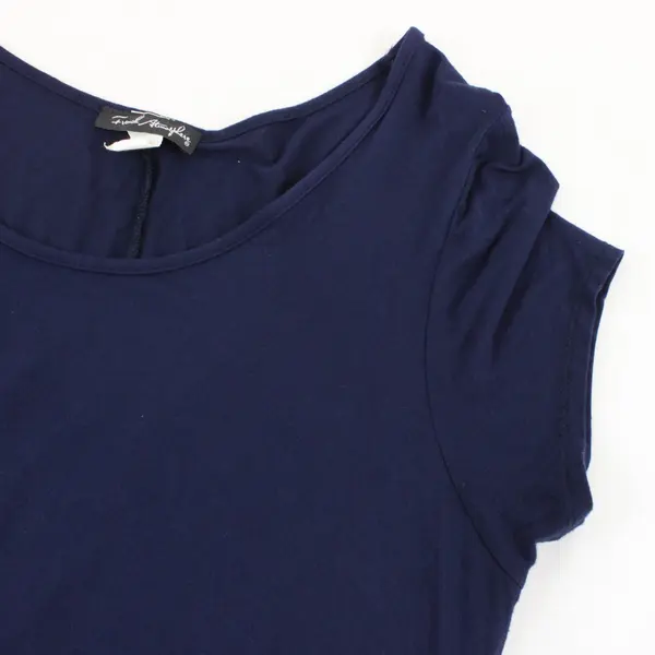 French Atmosphere Navy Blue Knee-Length T-Shirt Dress Women's XL