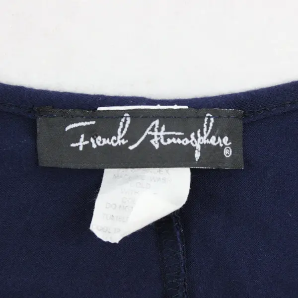 French Atmosphere Navy Blue Knee-Length T-Shirt Dress Women's XL