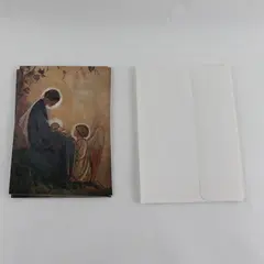Lot of 5 Green Apple Religious Christmas Cards R. G. Tarrant Unused