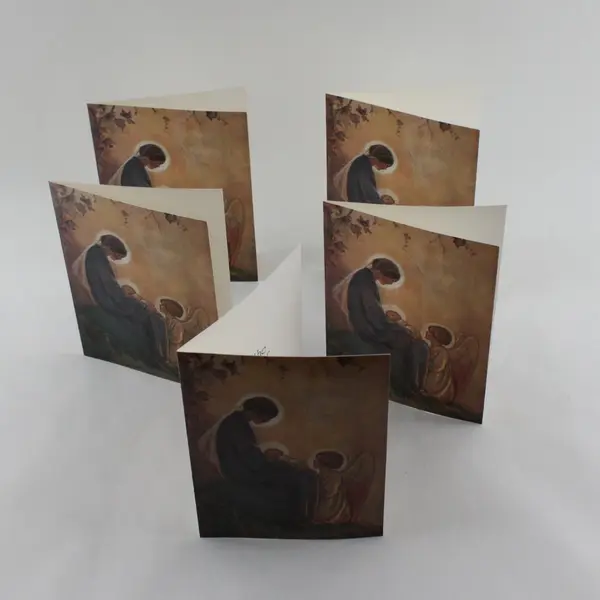 Lot of 5 Green Apple Religious Christmas Cards R. G. Tarrant Unused