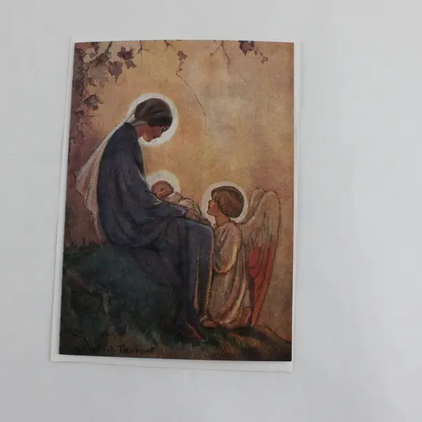 Lot of 5 Green Apple Religious Christmas Cards R. G. Tarrant Unused