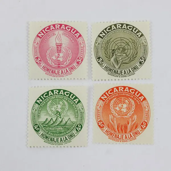 Nicaragua 1954 United Nations Scott #750-51 C339-40 MNH OG 4 Stamps