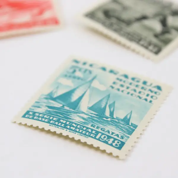 Lot of 4 Nicaragua 1948 World Series Amateur Baseball Airmail Stamps MH