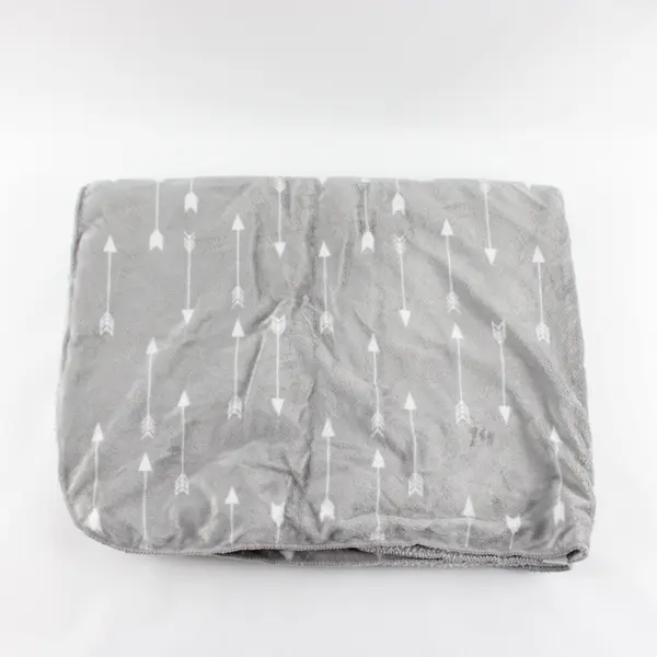 Cloud Island Gray Arrow Print Fleece Baby Blanket 29"x35"