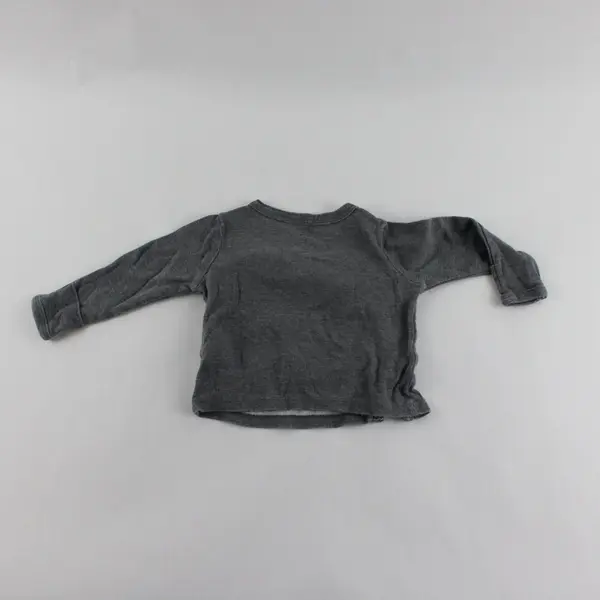 Gerber Bear Applique Gray Long-Sleeved Snap Button Shirt 0-3 Months