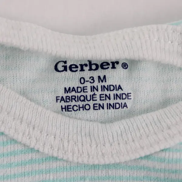 Lot of 3 Gerber Baby One-Pieces 0-3 Months White Blue
