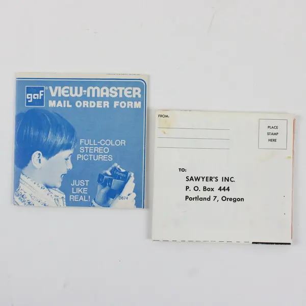 Lot Of 2 Vintage View Master Mail Order Forms Sawyers 1960 GAF 1970s