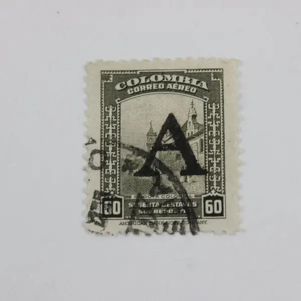Lot of 5 Colombia 1950s Airmail Overprint Used Stamps