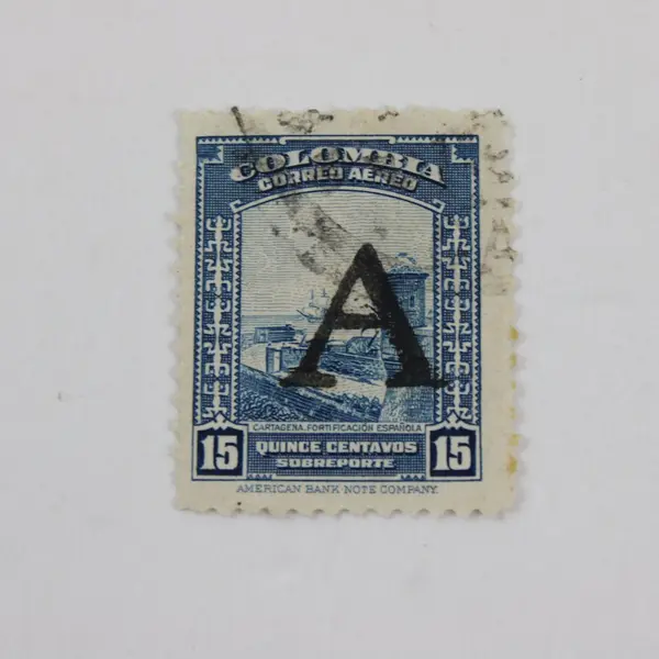Lot of 5 Colombia 1950s Airmail Overprint Used Stamps