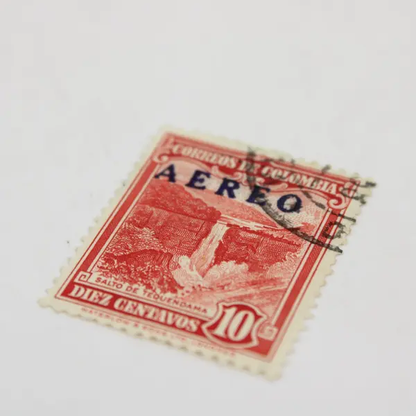 Lot of 5 Colombia 1950s Airmail Overprint Used Stamps