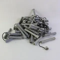 Lot of 60 Vintage Grey Plastic Perm Rods Hair Rollers Curlers