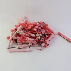 Lot of 60 Vintage Pink Plastic Perm Rods Salon Hair Curlers