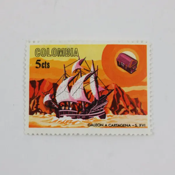 Lot of 10 Colombia 1950s-1960s Commemorative Used Stamps