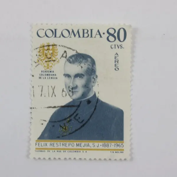 Lot of 9 Colombia 1960s-1970s Used Commemorative Stamps