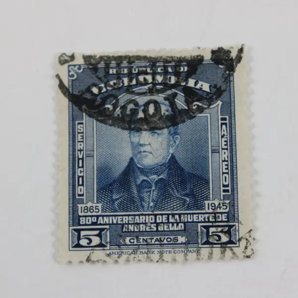 Lot of 9 Colombia 1940s-1970s Airmail Stamps Used