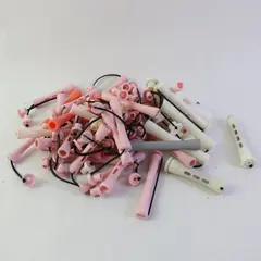 Lot of 50 Vintage Assorted Plastic Perm Rods Salon Hair Curlers