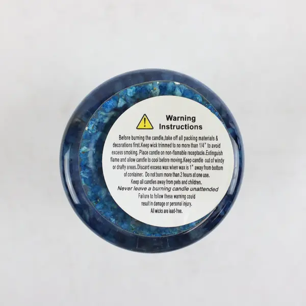Blue Artificial Flower Gel Candle 5.75"