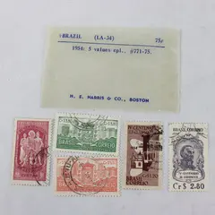 Lot of 5 Brazil 1954 Stamps Used SC #771-75