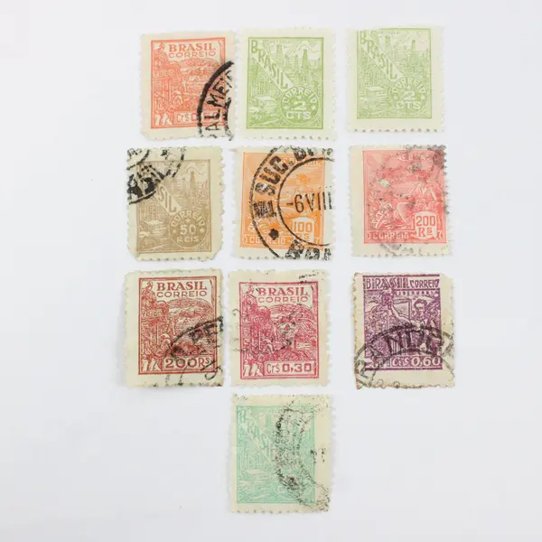 Lot Of 10 Brazil 1920s-1940s Stamps Used