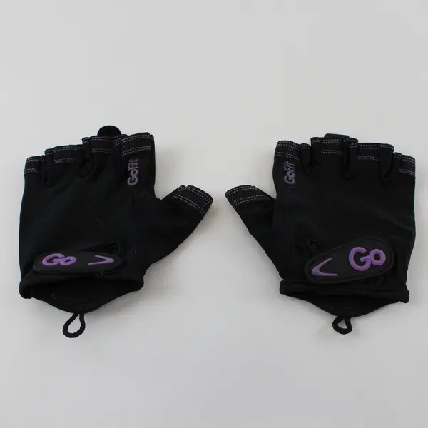 GoFit Black and Purple Cross-Training Gloves Women's Small