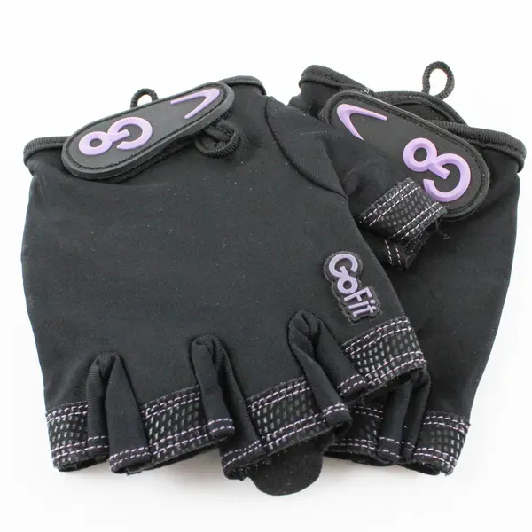 GoFit Black and Purple Cross-Training Gloves Women's Small