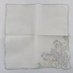 Lot of 4 Vintage Floral Embroidered Handkerchiefs FLAWED