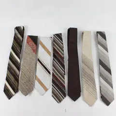 Lot of 7 Wembley Men's Vintage Brown Neckties Assorted Patterns