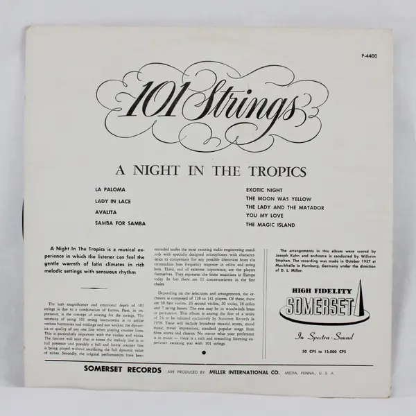 101 Strings A Night in the Tropics Somerset P-4400 12" LP