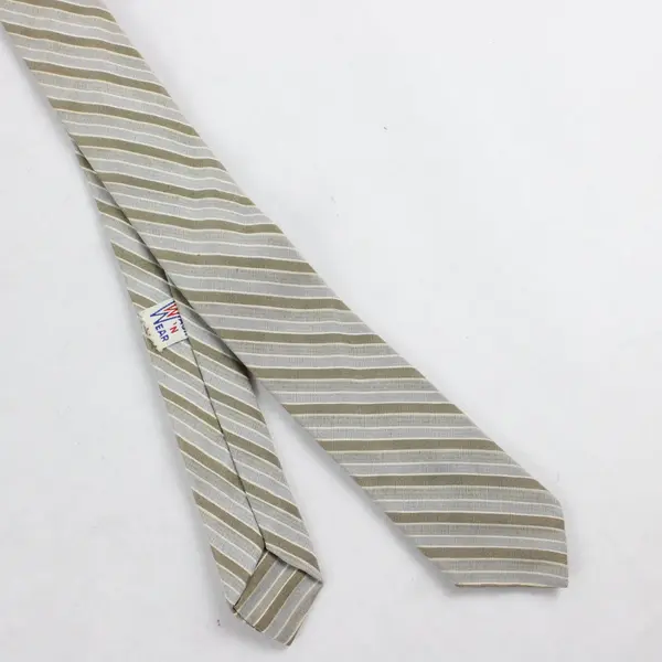 Lot 4 Vintage Neck Ties Montgomery Ward Lucarelli Wash N' Wear Blue Beige