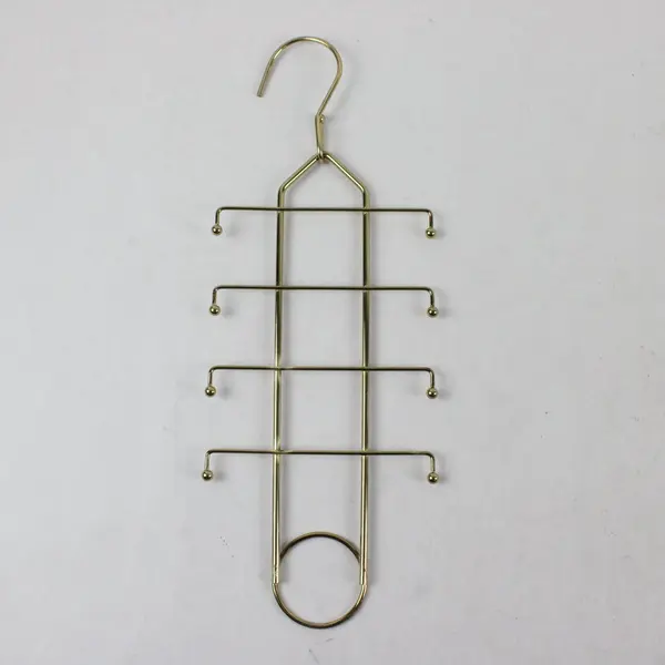 Gold Metal Tie & Accessory Hanger Multiple Hooks Closet Organizer
