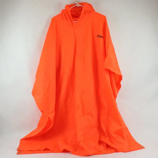 Stearns Orange PVC Rain Coat Longer 60x84 Hunting Work Rainwear