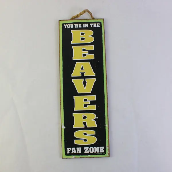 SJT Enterprises You're in the Beavers Fan Zone Wooden Sign Green Yellow