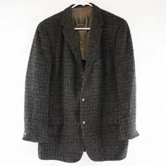 PENNEY'S Vintage Mens Tweed Blazer Black Multicolor Plaid Size Unknown