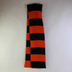 Black Orange Striped Scarf Women's Accessory 66x8 Pre-Owned