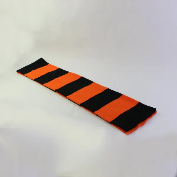 Black Orange Striped Scarf Women's Accessory 66x8 Pre-Owned