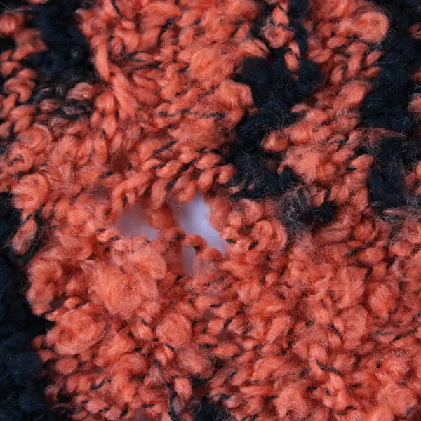 Orange Black Striped Chunky Knit Fringe Scarf Women's Pre-Owned