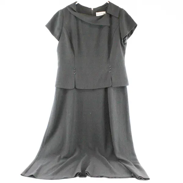 Danny & Nicole Black Long Suit Dress Size 14P Zipper Closure Business Formal