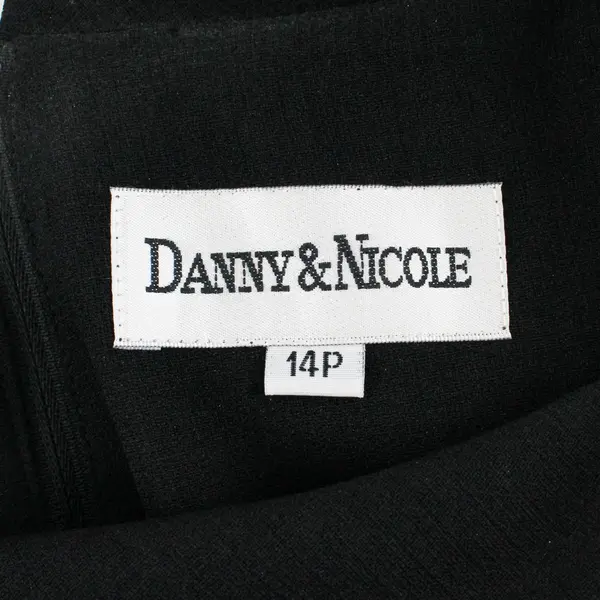 Danny & Nicole Black Long Suit Dress Size 14P Zipper Closure Business Formal