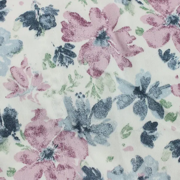 Better Homes and Gardens Pink and Blue Floral Pattern King Flat Fitted Sheet Set