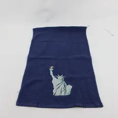 Statue of Liberty Embroidered Blue Cotton Tea Towel