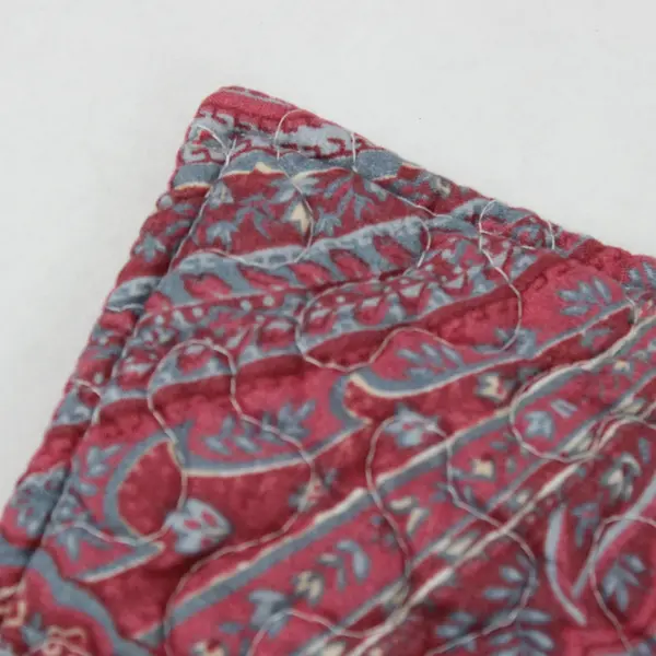 Set of 2 Nolita Red and Blue Paisley Quilted King Pillow Shams