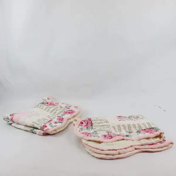 Set of 2 Domestications Pink Floral Print Standard Pillow Shams 19"x23"