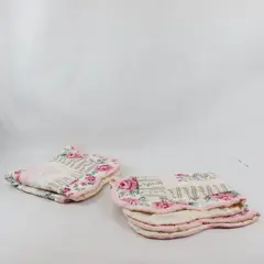 Set of 2 Domestications Pink Floral Print Standard Pillow Shams 19"x23"