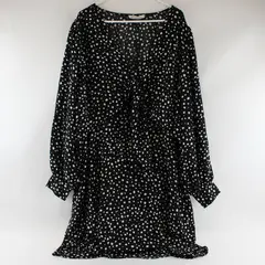  ELOQUII Elements Women's Plus Size Tie Front Dot Print Dress Plus Size 26