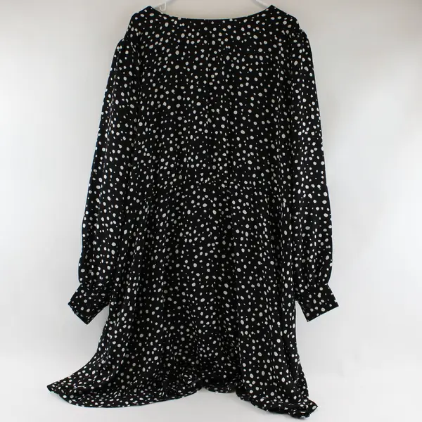  ELOQUII Elements Women's Plus Size Tie Front Dot Print Dress Plus Size 26
