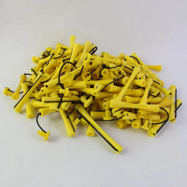 Lot of 120 Vintage Yellow Plastic Perm Rods Hair Curlers