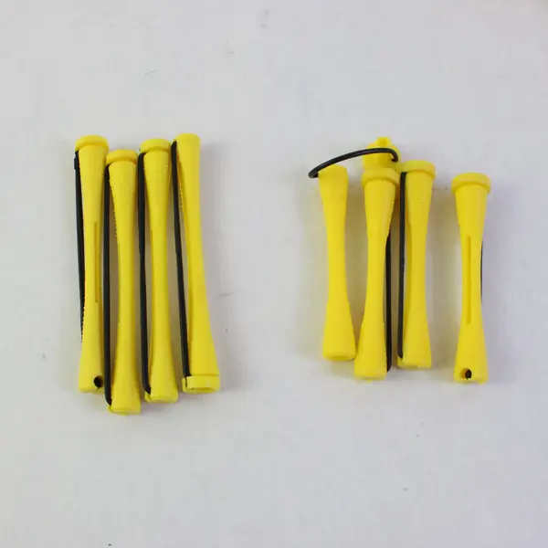 Lot of 120 Vintage Yellow Plastic Perm Rods Hair Curlers
