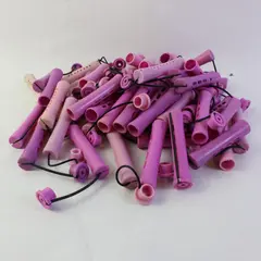 Lot of 55 Vintage Purple Plastic Perm Rods Hair Curlers