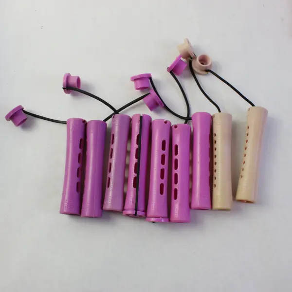 Lot of 55 Vintage Purple Plastic Perm Rods Hair Curlers