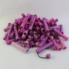 Lot of 61 Vintage Purple Plastic Perm Rods Hair Curlers